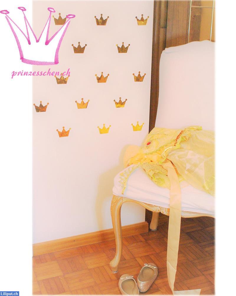 Bild 1: Wandtattoo, -Sticker, Kinderzimmer, Prinzessin, Dekoration, Krone gold