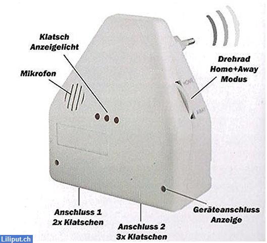 Bild 2: Clapper Klatschschalter Akkustikschalter mit Doppelsteckdose z.B für Lampen