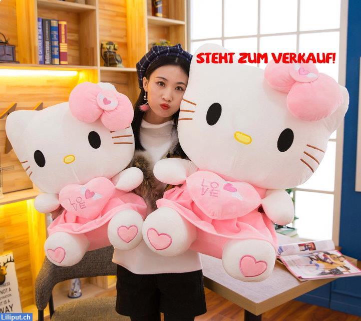 Bild 2: Hello Kitty XL Plüschkatze Plüschtier Herz Love Liebe 70cm Geschenk Mädchen