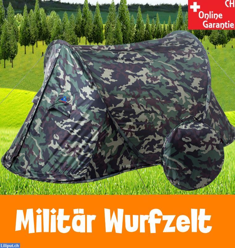 Bild 1: Militär Camouflage Style Wurfzelt, PopUp Zelt Camping Openair Festival