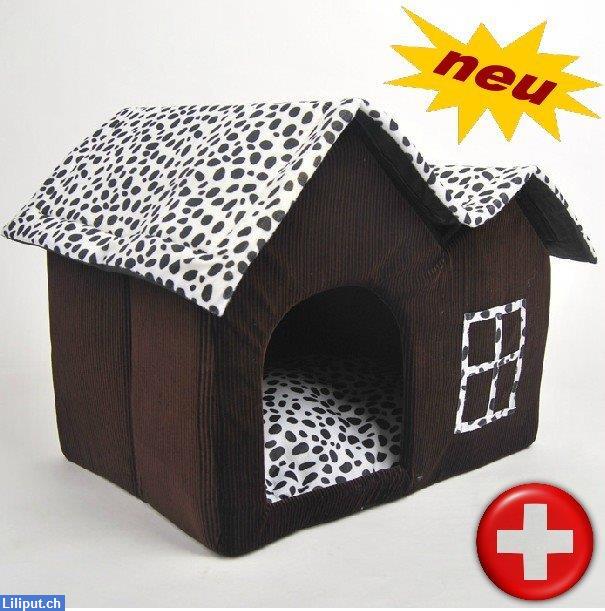 Bild 1: Stoffhaus für Katzen und Hunde - kuscheliges Katzenbett, Hundebett und Haus