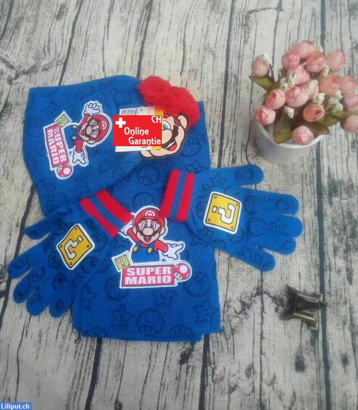 Bild 1: Nintendo Super Mario Bros. Kappe, Mütze mit Handschuhe und Schal