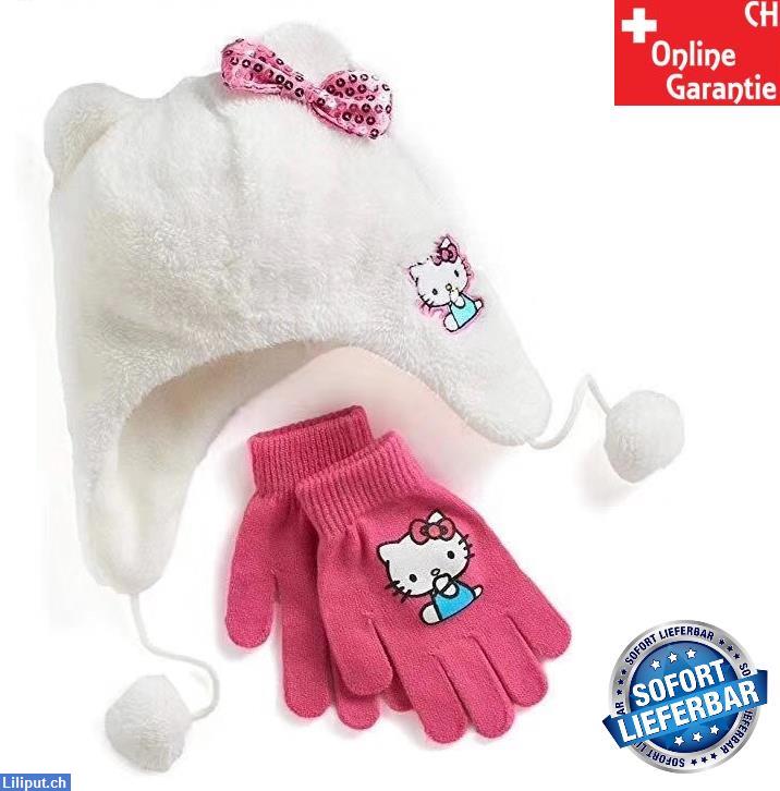 Bild 1: Hello Kitty Fan Set mit Mütze und Handschuhen, Einheitsgrösse für Mädchen
