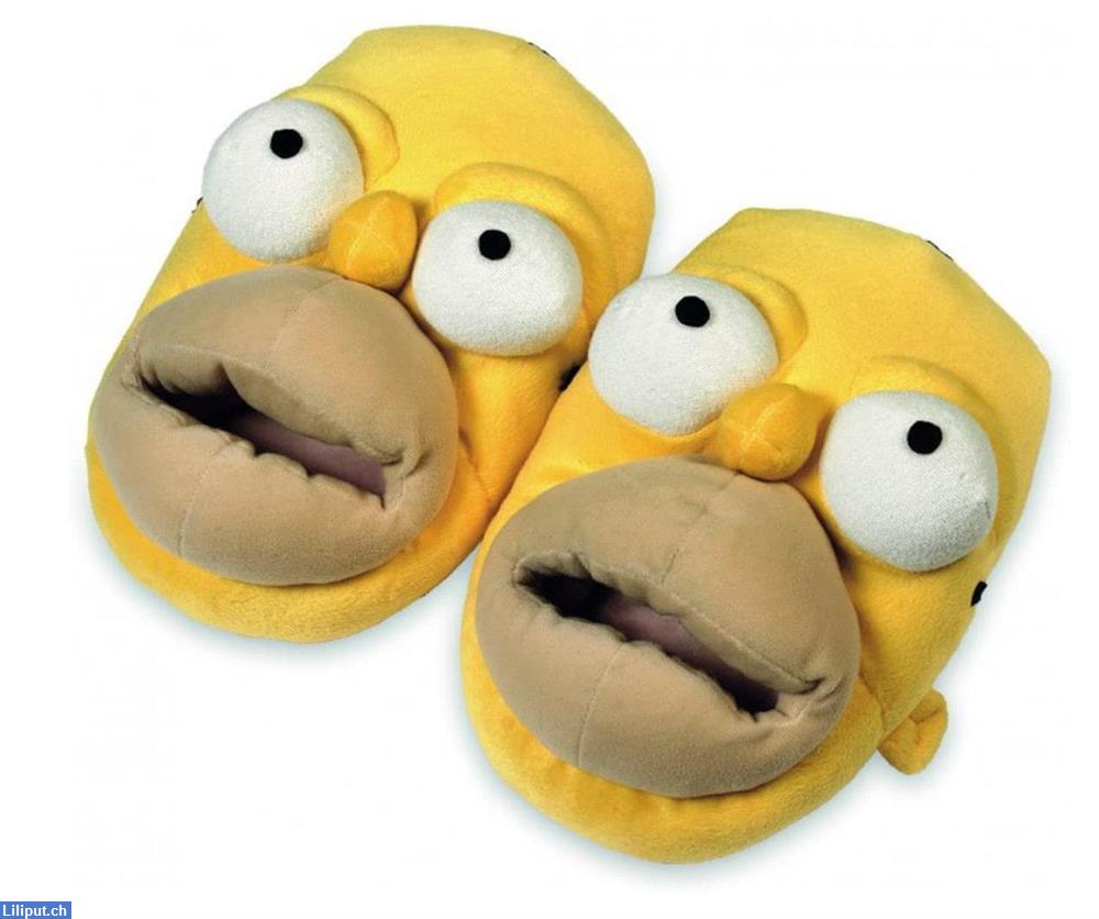 Bild 1: Homer Simpson Pantoffeln Schuhe Hausschuhe Universalgrösse für Erwachsene