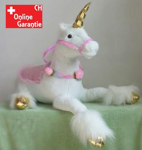 Bild 1: Einhorn Plüschpferd Unicorn, Pink Weiss Kindergeschenk für Mädchen