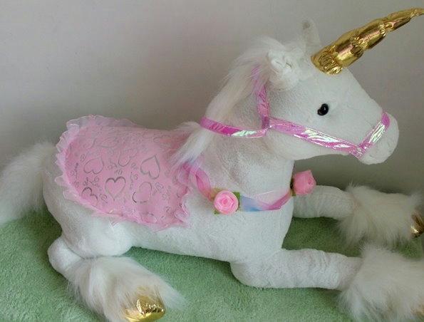 Bild 3: Einhorn Plüschpferd Unicorn, Pink Weiss Kindergeschenk für Mädchen