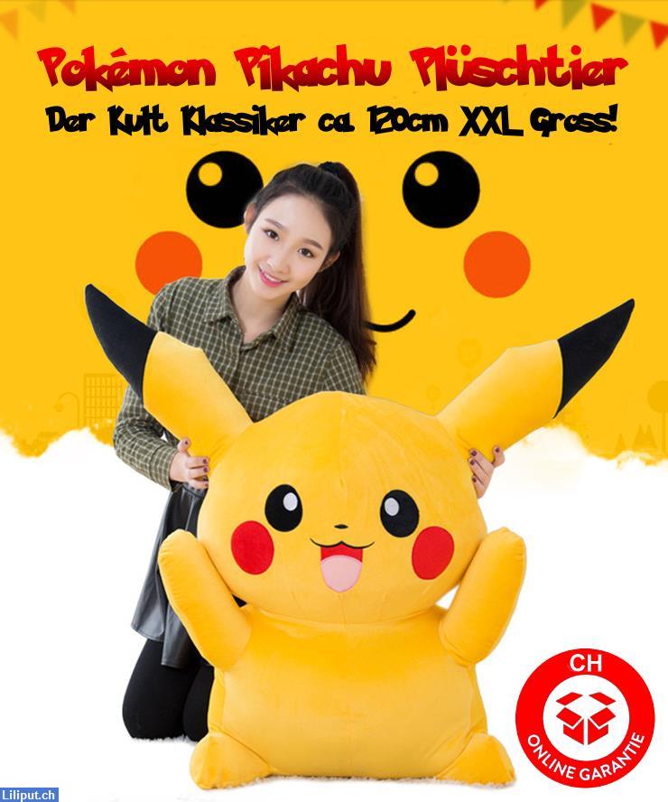 Bild 1: Pokémon Pikachu XXL Plüsch Plüschfigur Kuscheltier 120cm Geschenk Kinder