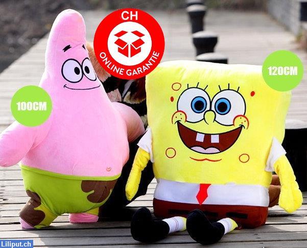 Bild 1: Spongebob Schwammkopf Plüschtier 120cm XXL, Geschenkidee für Kinder