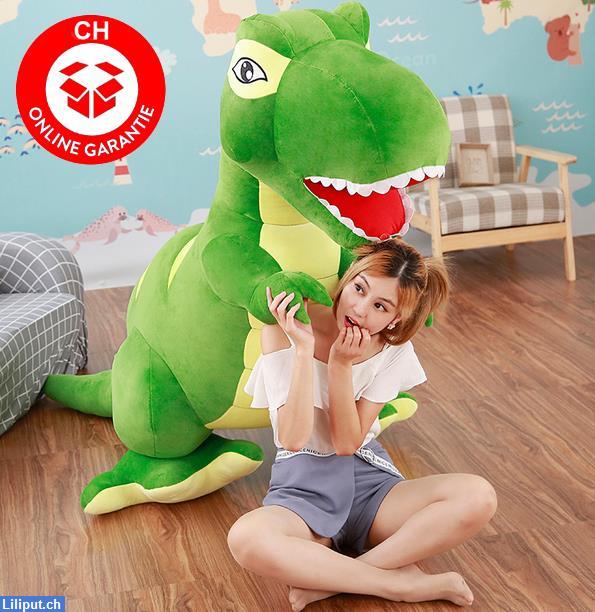 Bild 1: Riesengrosser Plüsch Dinosaurier XXL, Plüsch Dino 210cm grün Geschenk