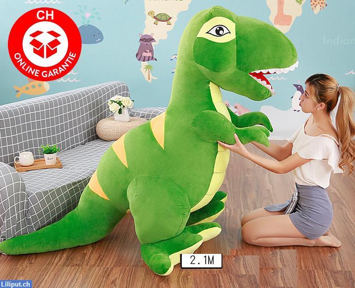 Bild 2: Riesengrosser Plüsch Dinosaurier XXL, Plüsch Dino 210cm grün Geschenk