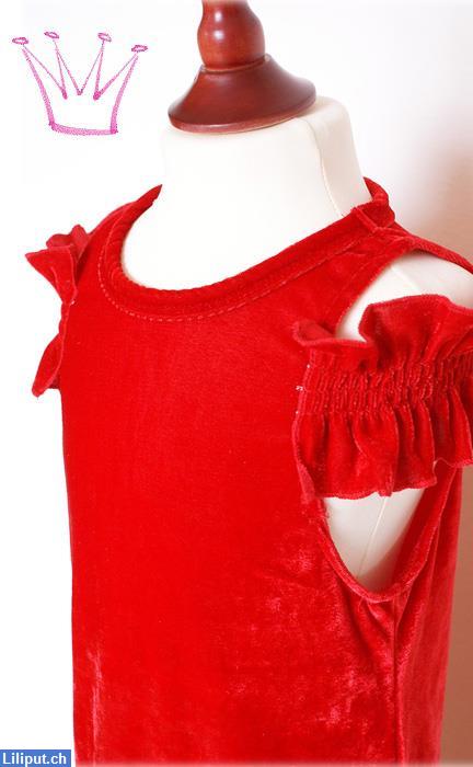 Bild 1: Rotes Panne-Samt Kleid für Prinzessinnen, Mädchen, Geschenke