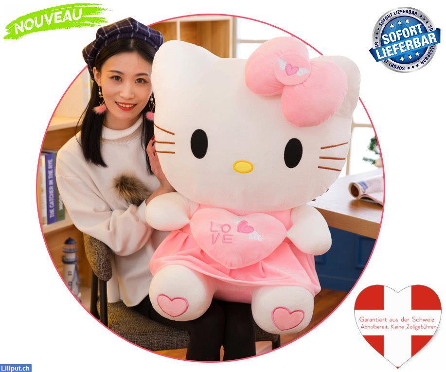 Bild 1: Hello Kitty XL Plüschkatze Plüschtier Herz Love Liebe 70cm Geschenk Mädchen