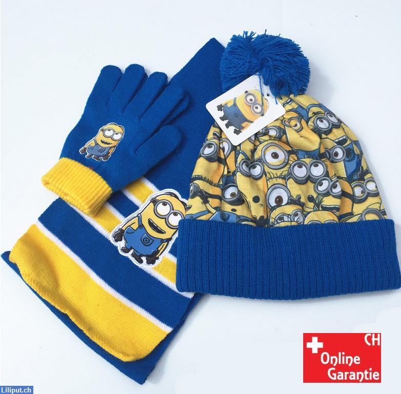 Bild 1: Minions Winterset mit Mütze, Schal und Handschuhe für Kinder