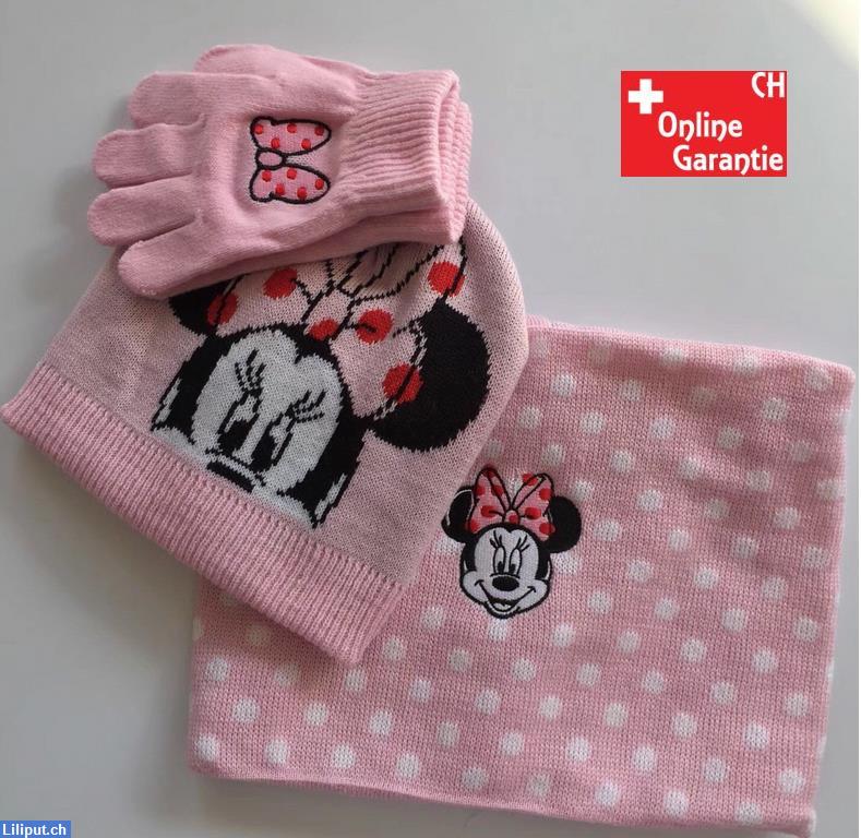Bild 1: Disney Minnie Maus Winterset mit Mütze, Handschuhe und Schal für Mädchen