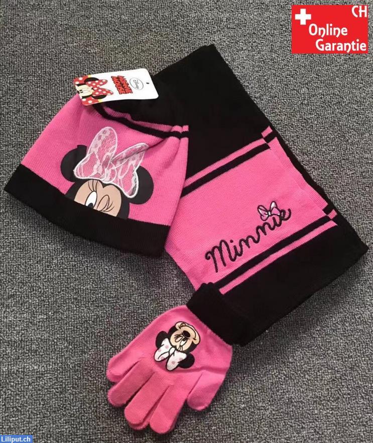 Bild 1: Disney Minnie Maus Kinder Winterset mit Mütze Schal und Handschuhe