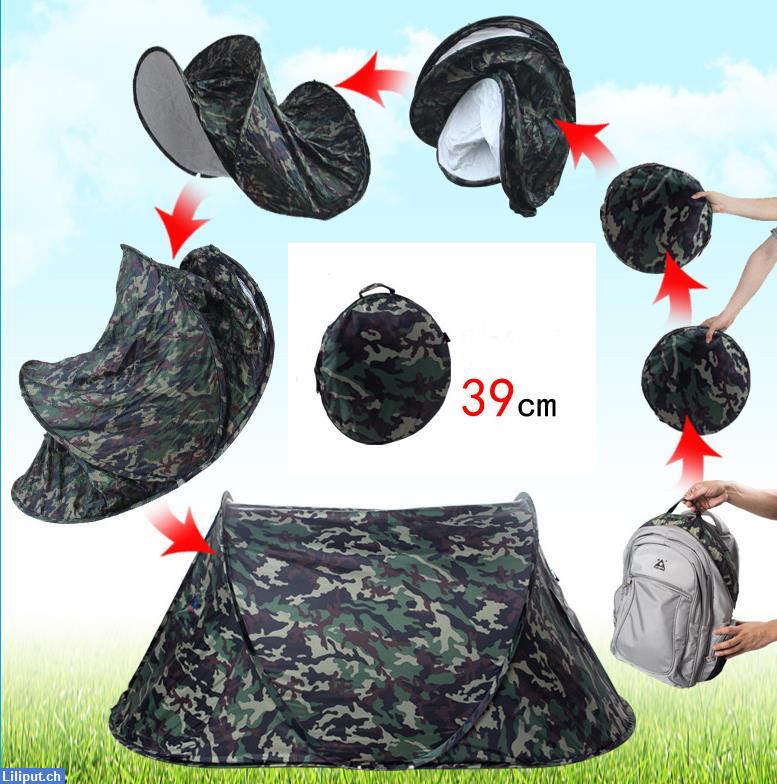 Bild 2: Militär Camouflage Style Wurfzelt, PopUp Zelt Camping Openair Festival
