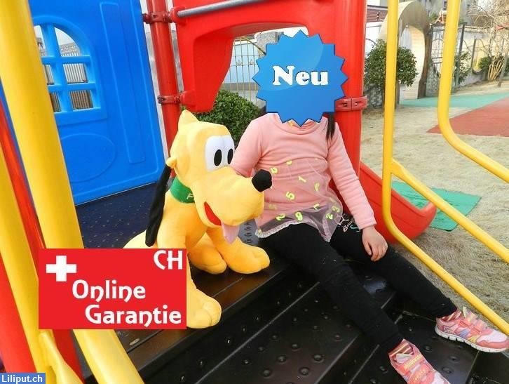 Bild 2: Disney Pluto Plüsch Hund 65cm mit langen Ohren und grünem Halsband