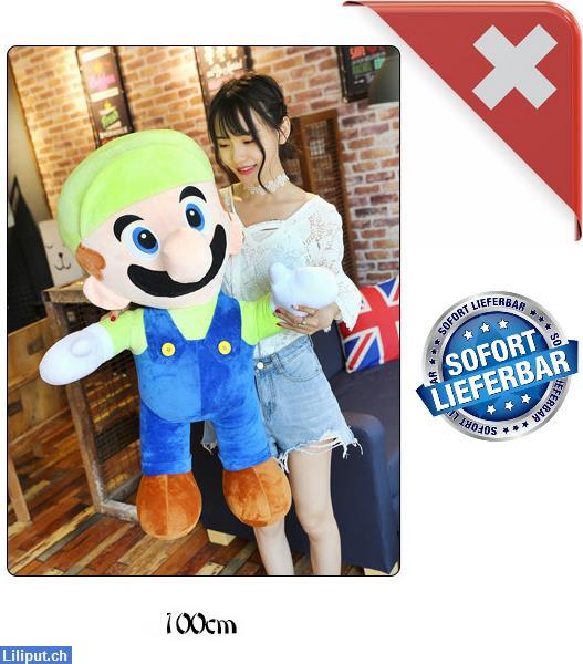 Bild 1: Riesen Luigi Plüsch Plüschtier 100cm 1m Fan Grüner Super Mario Videospiel