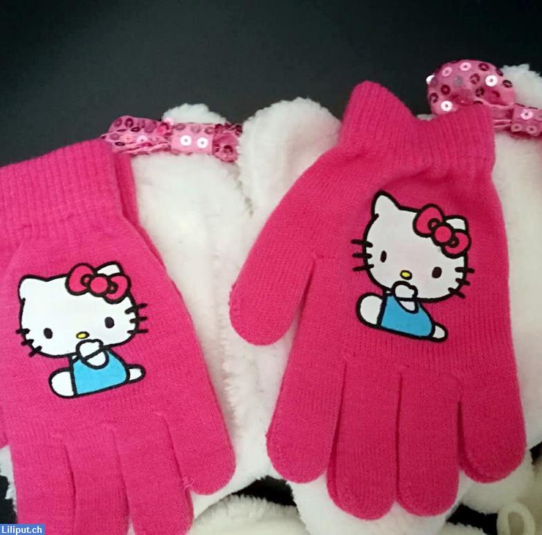 Bild 4: Hello Kitty Fan Set mit Mütze und Handschuhen, Einheitsgrösse für Mädchen