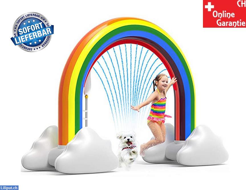 Bild 1: Aufblasbarer Regenbogen Wassersprinkler, Sommer Wasserspielzeug