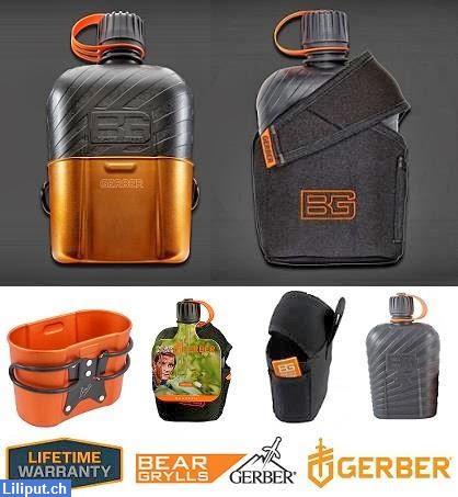 Bild 1: Gerber Bear Grylls Canteen / Cup, 1 Liter Survival Wasserflasche