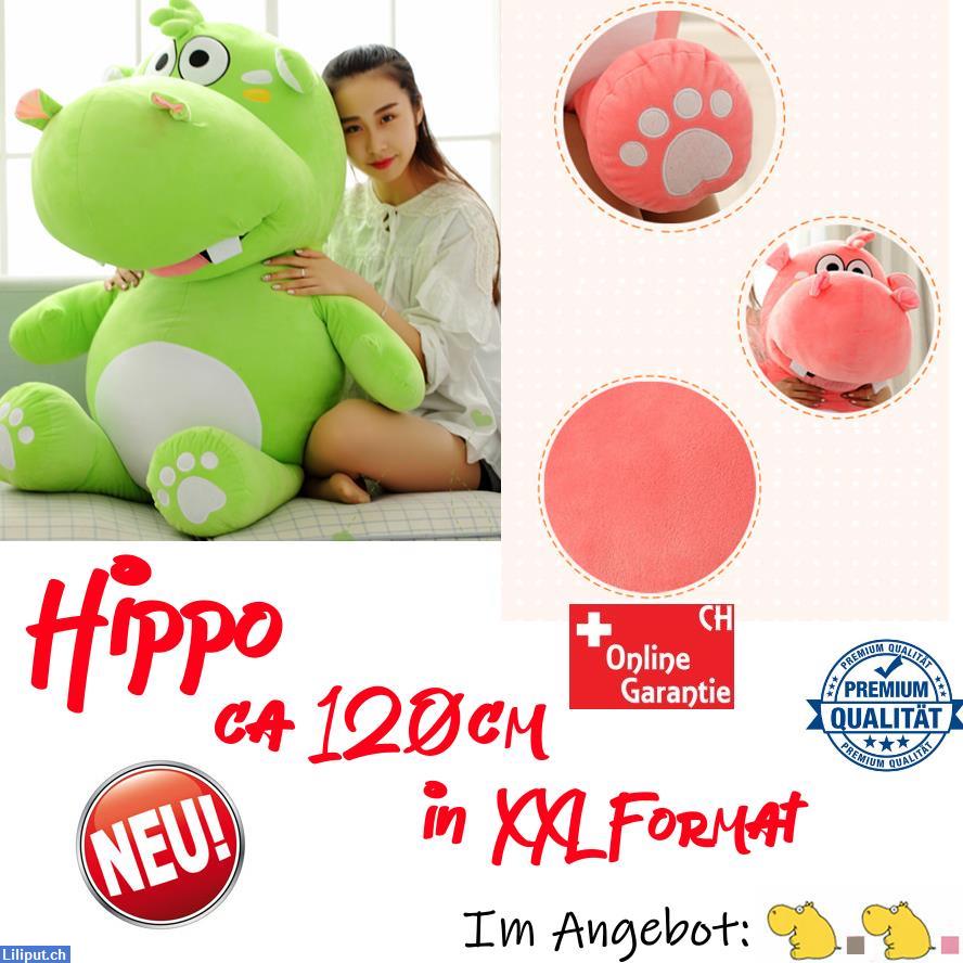 Bild 2: Riesen Hippo Nilpferd Flusspferd Plüsch Kuscheltier, XXL Plüschtier