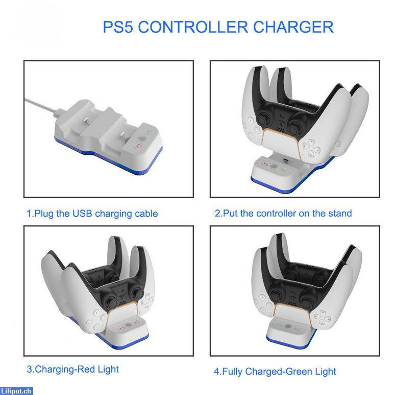 Bild 2: Sony Playstation 5, PS5 Controller DualSense Gamepad Ladestation