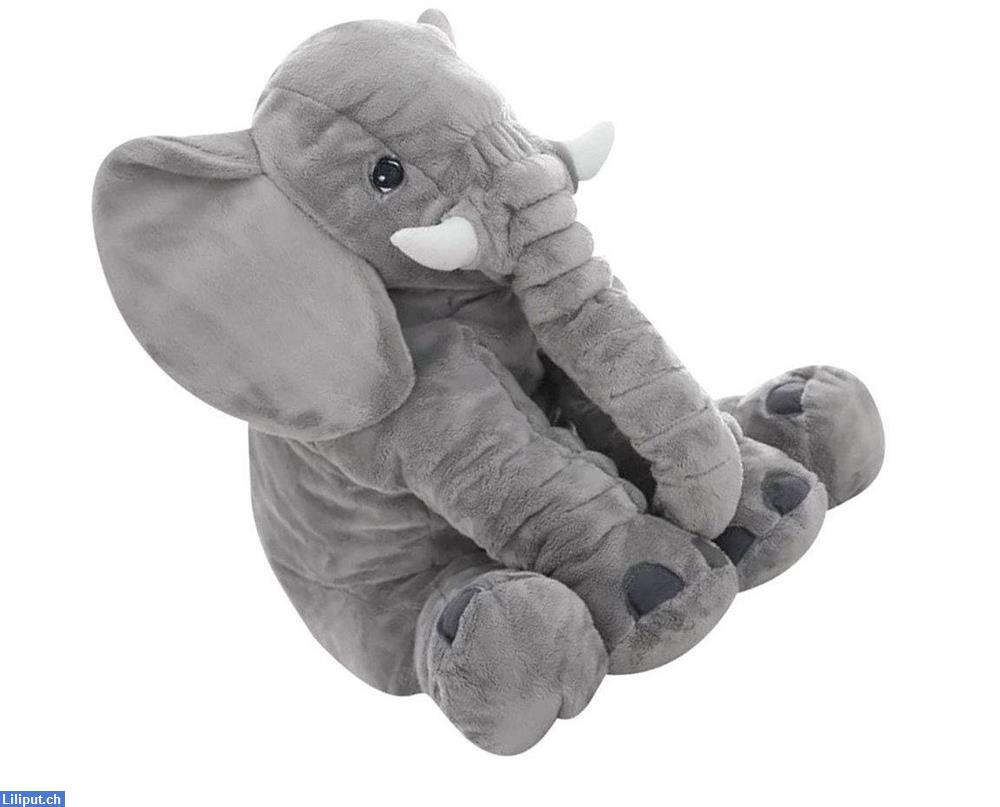 Bild 2: Elefanten Plüschtier Elefantenkissen Plüsch Kissen XXL 80cm Baby Kind