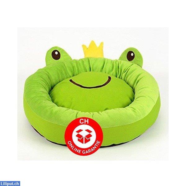 Bild 1: Froschkönig Hunde- oder Katzenbett, rundes Haustierbett, grün