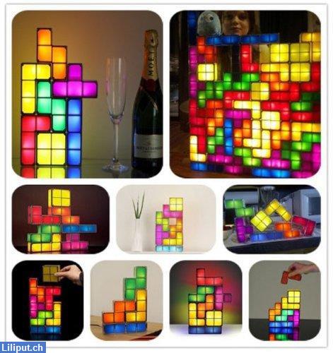 Bild 2: Tetris LED Lampe, Bausteine Tischlampe stapelbar im Tetris Design