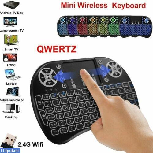 Bild 1: Mini Funk Tastatur, Keyboard Schweiz QWERTZ, Wireless 2.4 GHZ, USB
