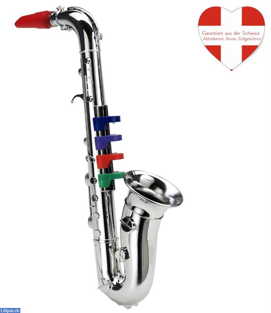 Bild 1: Saxophon SILBER Musikinstrument, ein tolles Musikspielzeug für Kinder!