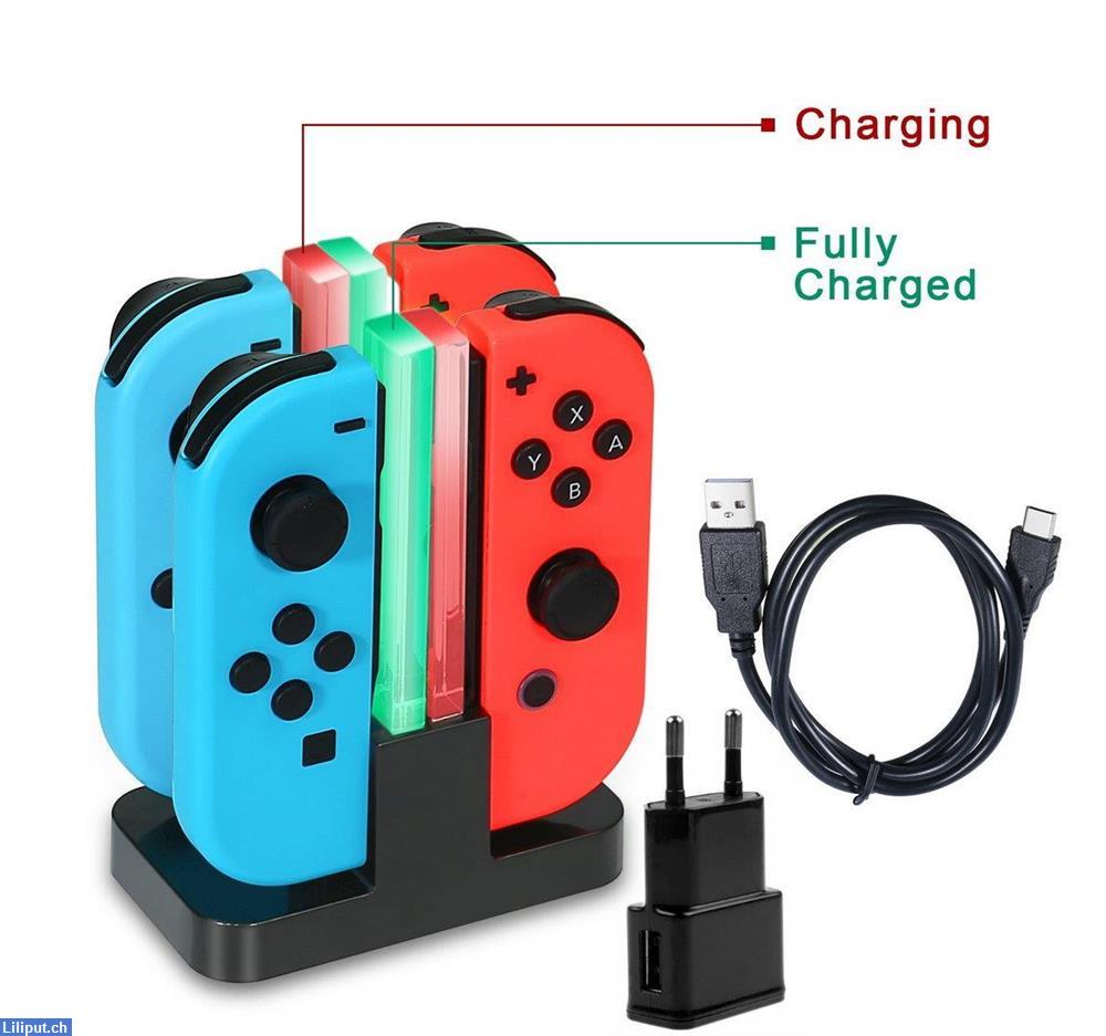 Bild 2: Nintendo Switch 4 Joy-Con Controller Ladestation via USB, Netzteil