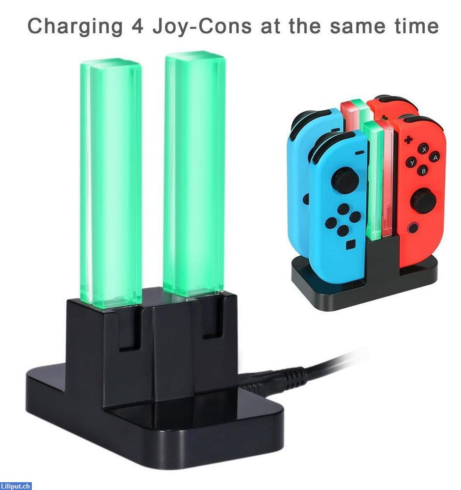 Bild 3: Nintendo Switch 4 Joy-Con Controller Ladestation via USB, Netzteil