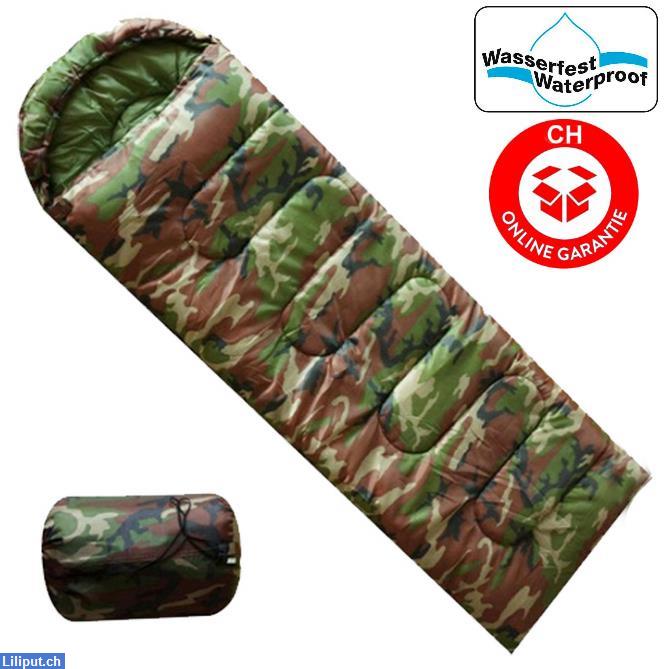 Bild 1: Militär Schlafsack mit Tarnfarbe zum Zelten, Camping, Openair oder Reisen