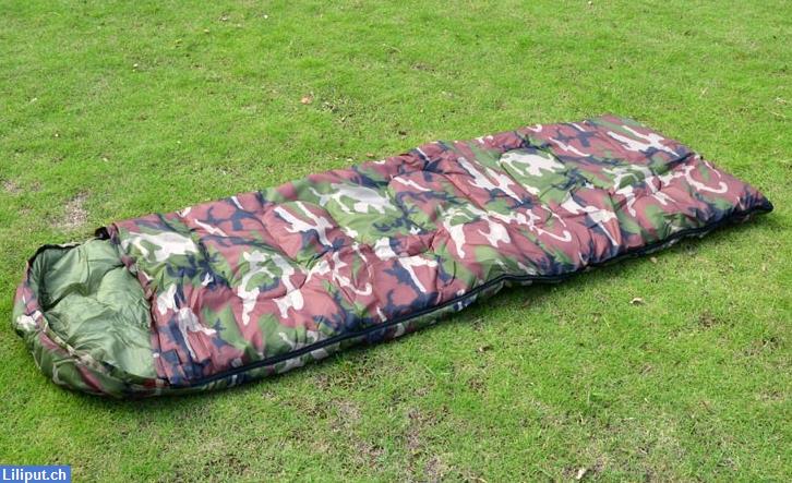 Bild 2: Militär Schlafsack mit Tarnfarbe zum Zelten, Camping, Openair oder Reisen