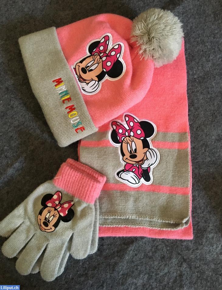 Bild 1: 3tlg Minnie Mouse Set mit Mütze, Schal, Handschuhe | Mädchen Set
