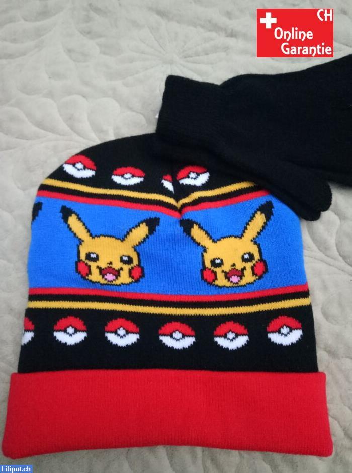 Bild 1: Pokémon Pikachu Go Wintermütze, Beanie Cap, Handschuhe 2er Fan-Set