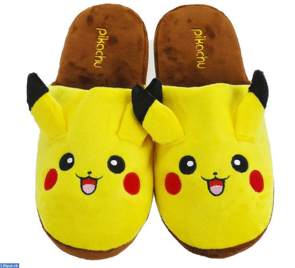 Bild 1: Pokémon Pikachu Pantoffel aus Plüsch für Kinder oder Erwachsene