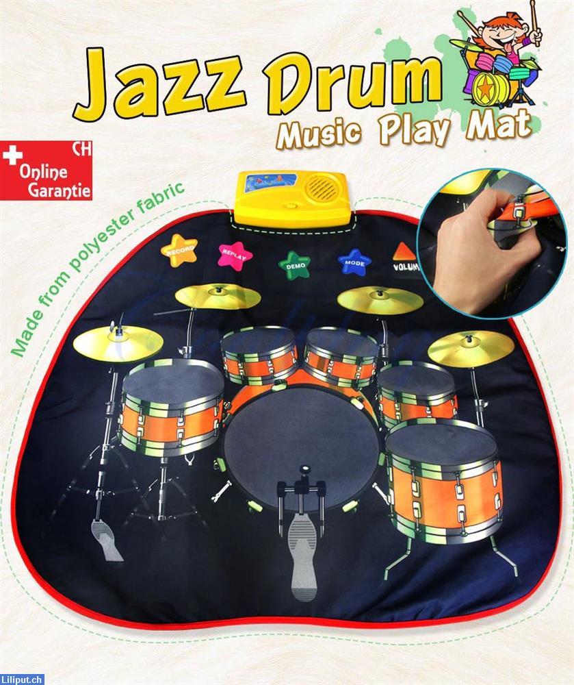 Bild 1: Musikdecke Spielzeug Babymatte, Kinder Musik Jazz, Drum, Trommel