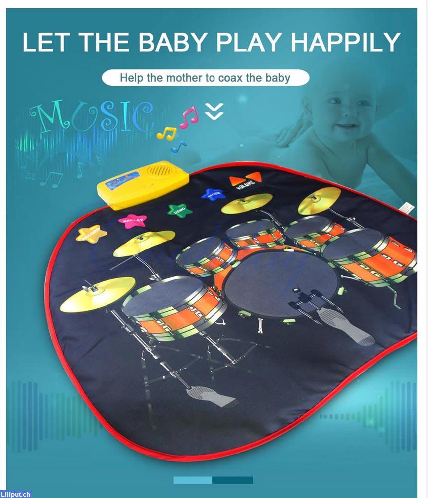 Bild 2: Musikdecke Spielzeug Babymatte, Kinder Musik Jazz, Drum, Trommel