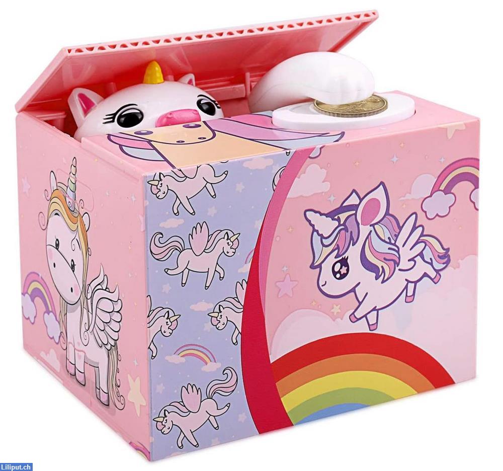 Bild 1: Einhorn / Unicorn Spardose, Münzbox für Mädchen, Geld sparen