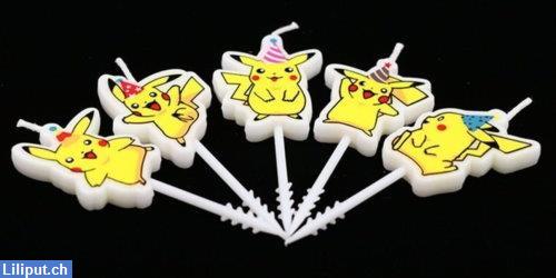 Bild 2: Pokémon Pikachu Kerzen Set 5tlg. für Geburtstagskuchen, Cake