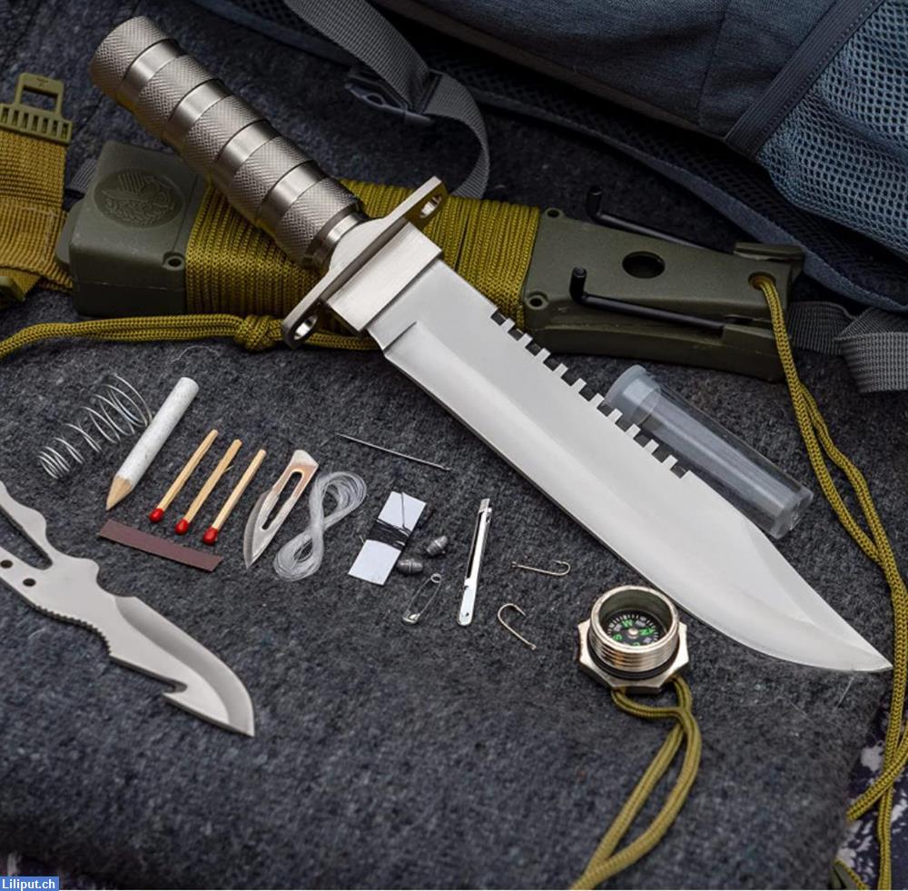 Bild 4: Maxam Rambo Überlebensmesser 12tlg, Kompass, Survival Set