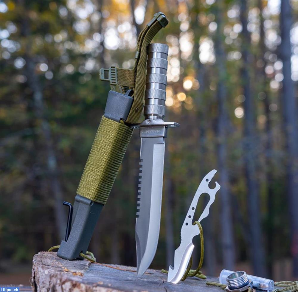 Bild 5: Maxam Messer 12tlg Rambo Überlebensmesser Kompass Survival Set