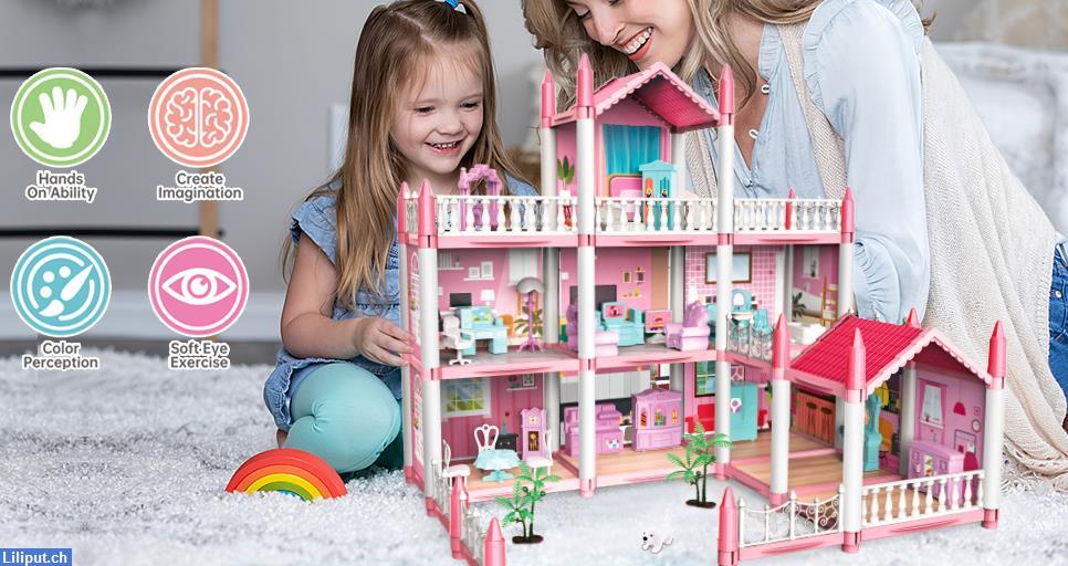 Bild 2: Puppenhaus 3D Spielzeughaus, Traumhaus Geschenk für Mädchen
