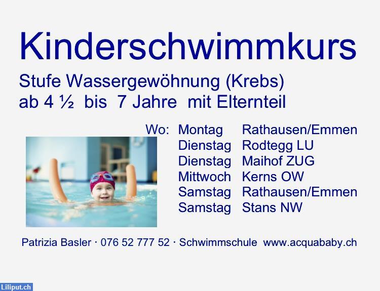 Bild 1: Babyschwimmen, Kinderschwimmen, Schwimmschule Region Luzern, Zug