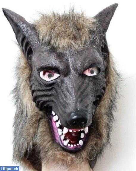 Bild 1: Wolf Maske Fasnachtskostüm, Halloween, Werwolf Tiermaske