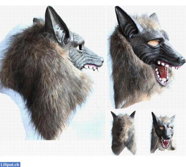 Bild 2: Wolf Maske Fasnachtskostüm, Halloween, Werwolf Tiermaske