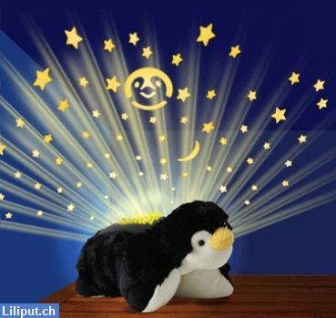 Bild 1: Pingu schwarz, Leucht Plüschtier, Kinder schlafen gut